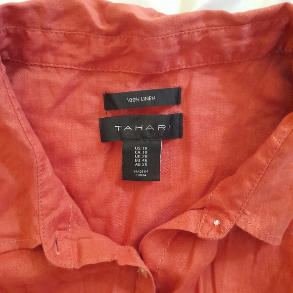 ● TAHARI | 100% Linen tunic blouse 1x - Picture 2 of 16